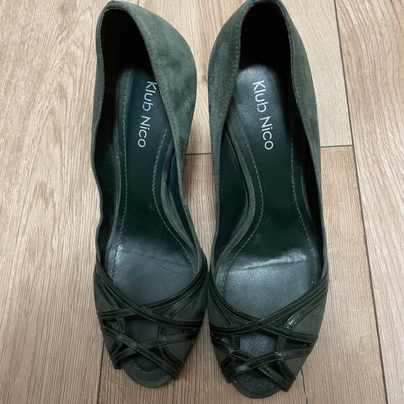 Klub Nico Heels Size 7 36 Green Open Toe Brazil - Picture 1 of 6